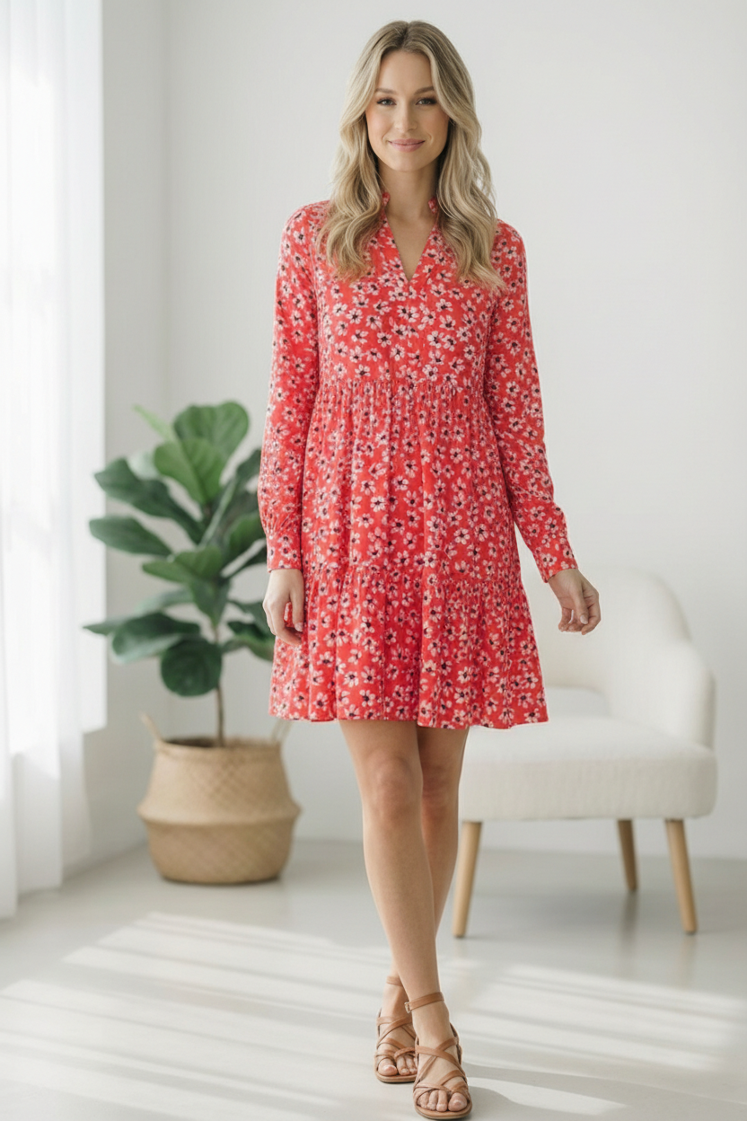 Cherry Blossom Twirl Floral Dress